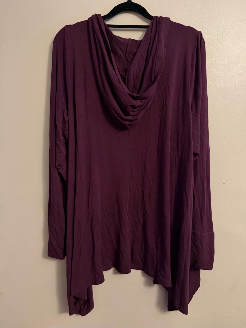 torrid Deep Plum Hooded Open Front Cardigan - Picture 2 of 3
